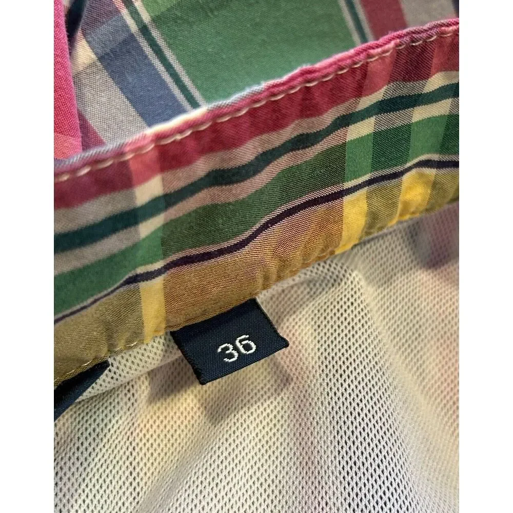 Polo Ralph‎ Lauren Plaid Board Shorts Trunks Loop Closure Size 36